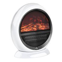 LED elektrinis židinys Mini, stalinis, pastatomas, su liepsnos efektu 1500W ABS plastikas, baltas 30,5 x 18 x 35 cm, balta