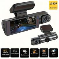 Dviguba Zkcamspy Kamera, 1080P Priekis Ir 720P Vidus, 8,03 Cm Hd Naktinis Matymas, Kilpos Įrašymas, G Jutiklis, Platus Kampas, 27,5 Kadrų Per Sekundę, 5 V Automobilio Kištukas, Įkraunamas Ličio Polimeras, Lipnus Laikiklis, Suderinamas Su Kompiuteriu, Univ
