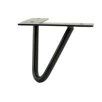 „Hairpin Loft“ baldų kojelė, matinė juoda, aukštis 10 cm – 2 strypai