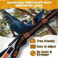 Naturefun ultralengvas kelioninis hamakas 275x140 cm, 300 kg
