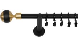 Vienguba Užuolaidų Strypas 280 Cm 19 Mm Juodas Matinis Sferų Mišinys Silent Spheres For Swivels