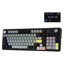 EPOMAKER TH99 Pro 96% mechaninė klaviatūra su ekranu ir klavišais, Gazket belaidė žaidimų klaviatūra juoda