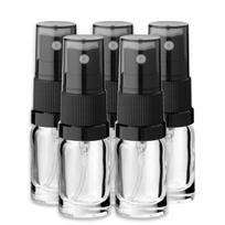 5 ml skaidraus stiklo buteliukas su purkštuvu ir dangteliu, 5 ml