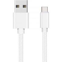 Xiaomi Mi 11 - Mi 11 LITE - Mi 11 LITE 5G USB-C Laidas - USB-C Krovimo Laidas Nėriniai Sidabrinis Baltas 1 Metras Phonillico®