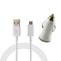 [Suderinys Samsung Galaxy A3-A5-2015-2016-A6-A6+-A7] USB laidas 1 metras + baltas automobilių įkroviklis [Phonillico®]