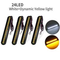 Motociklų priedai Motociklo galinių žibintų juostelė Mini LED tekantis vandens posūkio signalas galinis, 4 vnt baltai geltoni