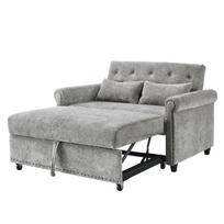 3 viename sofa-lova su miego funkcija, 2 vietų išskleidžiama sofa su reguliuojamu atlošu, šenilo audinys, 2 pagalvėlės