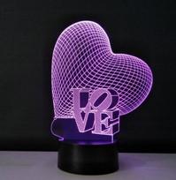 3d Led širdies formos naktinė lempa "aš tave myliu" su 16 spalvų