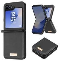 Coque - PRANEŠTI - Samsung Galaxy Z Flip 6 - Veganinis Oda - Juoda - Pusiau kieta - Lengvas dizainas