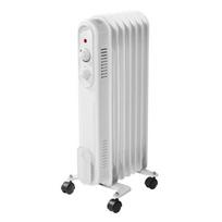Alyvinis šildytuvas 7 briaunų 1500W baltos spalvos su galios valdymu ir termostatu 240V