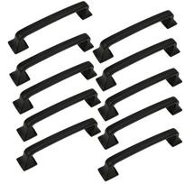 10 vnt. juodos spalvos 96 mm metalinės baldų rankenos
