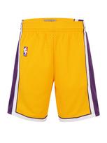 Mitchell & Ness Kelnės 'LOS ANGELES LAKERS' aukso geltonumo spalva / tamsiai violetinė / balta