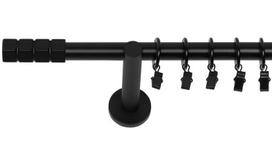 Vienguba Užuolaidų Strypas 400 Cm 19 Mm Juodas Matinis Craft Silent Rings For Swivels