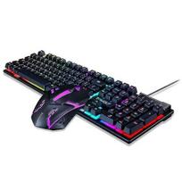 Žaidimų klaviatūros ir pelės derinys "Rainbow Led Led Wired" laidinis USB, skirtas kompiuteriui L