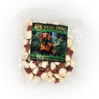REAL DOG SNACKS kaulas su mazgais, apsuktas triušiena, 500 g