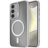 MagSafe dėklas Samsung Galaxy S24 ir S25 Matinis Šviesiai Pilkas Rėmelis