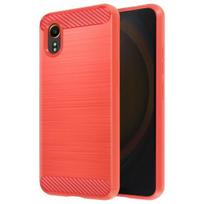 Dėklas, skirtas Samsung Galaxy Xcover 7 - AVIZAR - minkšta anglis ir šepečiu efekto raudona
