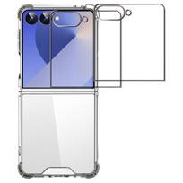 Smūgio absorbcijos dėklas Samsung Galaxy Z FLIP 7 ir 2 Grūdinti stiklai Ekrano apsaugos plėvelė Phonillico®