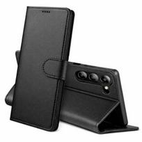 Samsung Galaxy S26 dėklas - Juodas piniginės tipo dėklas su magnetiniu užsegimu ir kortelių laikikliu Phonillico®