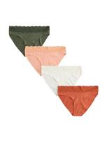 Next Moteriškos kelnaitės tamsiai žalia / abrikosų spalva / rūdžių raudona / balta