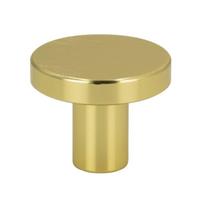 Apvalus metalinis baldų rankenėlė, 2,5 cm, šlifuoto aukso spalvos
