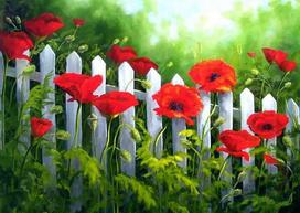 Deimantinė mozaika Wizardi Garden Poppies, 38x27 cm