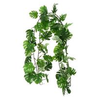 Dirbtinis „Monstera Leaf Vine“ modeliuotas žalias lapų dekoras sienų luboms Green, 175x14 cm