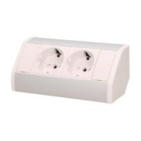 Baldų kištukinis lizdas 2x250V OR-GM-9005/W-G(GS) schuko, biały