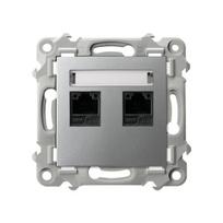 Ospel Szafir silver - kompiuterio lizdas cat.5e Rj-45 GPK-2Z/K/m/18, srebrny