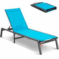 Vevor gultas krėslas 182x60x88cm, keliamoji galia 181,44kg, 1 vnt, mėlynas paplūdimio gultas