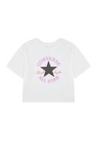 CONVERSE Marškinėliai kupranugario / alyvinė spalva / juoda / balta