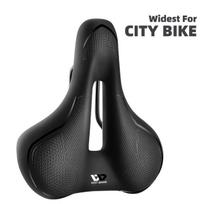 (801153Black)WEST BIKING dviračio balnas MTB kalnų plento dviračio sėdynė PU odos užpildyta dviračių pagalvėlė Patogus smūgiams atsparus dviračio balnas, (-0801153 Juoda)