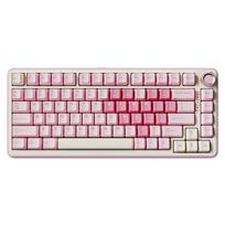 YUNZII B75 PRO belaidė mechaninė klaviatūra, 75% išdėstymas su reguliatoriaus rankenėle, RGB foninis apšvietimas, Bluetooth/Type-C/2.4G, rožinė