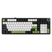Aula F99 PRO 96% mechaninė žaidimų klaviatūra, T5.0/USB-C/2.4GHz belaidė, sukamoji rankenėlė, RGB foninis apšvietimas juoda-žalia