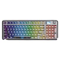 AULA NB98 belaidė skaidri mechaninė klaviatūra palaiko trijų režimų ryšį karštai keičiamas RGB foninis apšvietimas OLED ekranas juodas