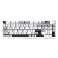 AULA F99 MAX mechaninė klaviatūra, 3 režimų belaidė žaidimų klaviatūra su LCD ekranu ir RGB apšvietimu, juoda, pilka, balta