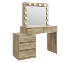 Kosmetinis staliukas Adele 12 LED Craft, tamsaus ąžuolo spalvos