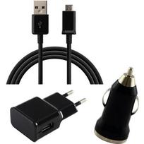 3in1 Įkroviklis - Phonillico - Suderinamas su Samsung Galaxy J1-J3-J5-J7 (2015-2017) - Juodas - 1m USB - 2A tinklinis