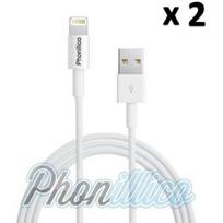 2 vnt. USB krovimo laidai balti, suderinami su Apple iPhone SE - Phonillico®