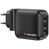 Verbatim Mini Gan 100w įkroviklis: 2x Usb-c Pd, 1x Usb-a Qc