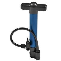 Kompaktiška 21.5cm aliuminio rankinė pompa dviračiui, motociklui ir automobiliui juoda / mėlyna