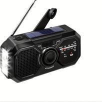 Lauko avarinis AM/FM radijas Rankiniu būdu valdomas radijas su žibintuvėliu/avariniu įkrovimu/saulės įkrovimu avarinis orų radijas