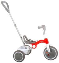 Daugiafunkcinis stumiamas triratukas Trike Tenco, raudonas/baltas