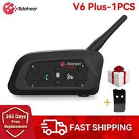 "Teleheer V6 Plus" motociklininko šalmo ausinės V6 "Bluetooth" 1500M "Full Duplex Communicator" domofonas 6 motociklininkams GPS atsparus vandeniui ~ 13142