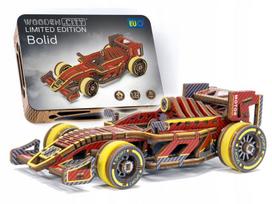 Woodencity mechaninis medinis bolido modelis, 3d dėlionė, konstrukciniai blokeliai
