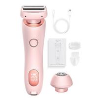 „Du viename“ bikini kirpimo mašinėlė elektrinė skustuvas moterims, „Silky Glide Pro“ plaukų šalinimo priemonė, skirta skusti kojas, rankas, pažastis ir veidą / rožinė