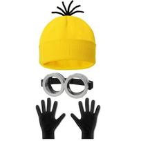 Helovino kostiumai Beanie Hat Minion Akiniai Pirštinės Maskaradas Kostiumas Despicable Me Cosplay Priedai suaugusiems