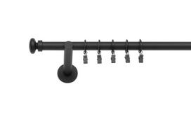 Vienguba Užuolaidų Strypas 400 Cm 19 Mm Juodas Matinis Sigma Silent Rings For Swags