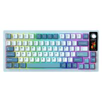 LANGTU LT75Pro belaidė mechaninė klaviatūra su spalvotu ekranu ir sukamąja rankenėle, pritaikoma RGB žaidimų klaviatūra (ežero mėlyna)