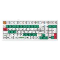 F99 Belaidė mechaninė klaviatūra su RGB apšvietimu ir mielais teminiais klavišų dangteliais „Panda Mahjong“